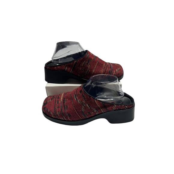 Inspired Soles Arteffects Shoes Womens 10M Black Red‎ Fabric Slip On Clogs - Picture 1 of 7